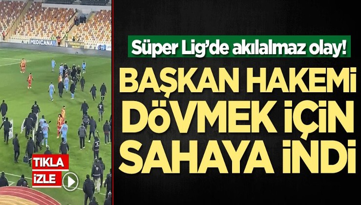 Yeni Malatyaspor-Kayserispor maçında olay! Başkan hakemlerin üzerine yürüdü