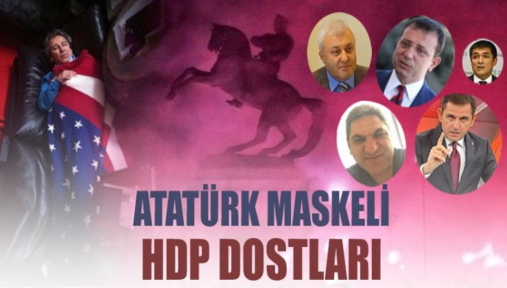 HDP dostları Atatürk maskesi takarak kendilerini gizlemeye çalıştı