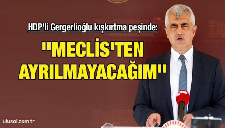 HDP'li Gergerlioğlu kışkırtma peşinde: ''Meclis'ten ayrılmayacağım'