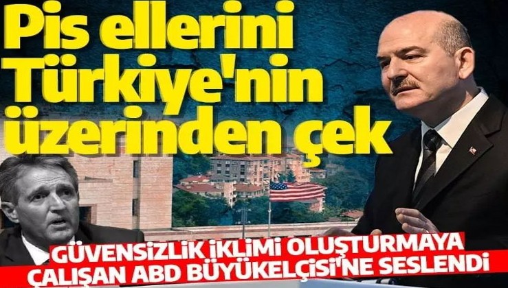 Bakan Soylu, Amerika Büyükelçisi'ne seslendi: Pis ellerini Türkiye'nin üzerinden çek