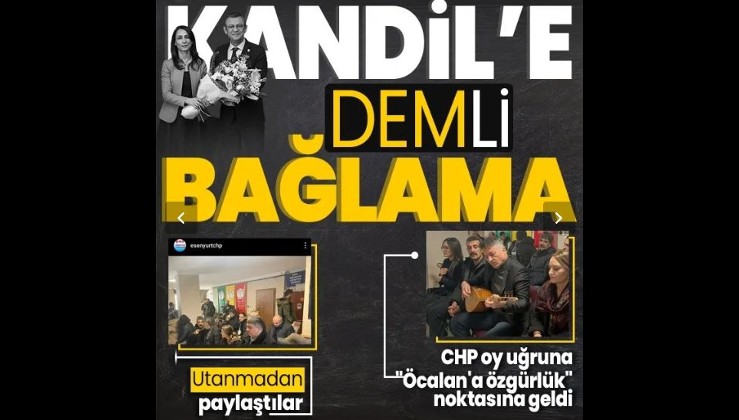 Bölücü ittifakta skandal görüntü! PKK partisi DEM'in Abdullah Öcalan için başlattığı nöbete CHP heyetinden bağlamalı katılım!
