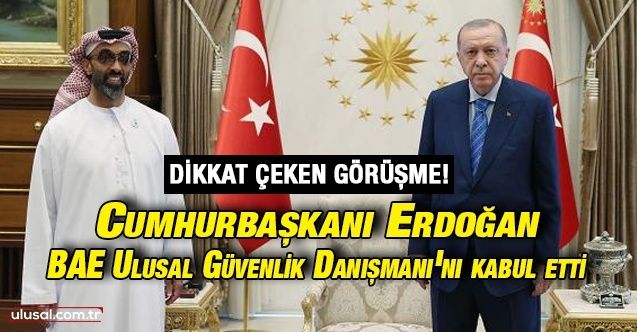 Cumhurbaşkanı Erdoğan ile BAE Ulusal Güvenlik Danışmanı Şeyh Tahnoun bin Zayed Al Nahyan görüştü