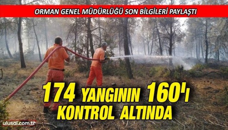 174 yangının 160'ı kontrol altına alındı