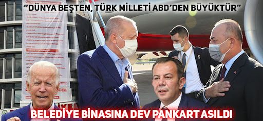 Tanju Özcan, Bolu belediye binasına pankart astırdı: Türkiye, ABD’den başka kimseye hizmet etmeyen NATO’dan ayrılmalıdır