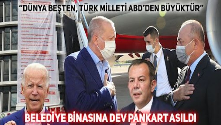 Tanju Özcan, Bolu belediye binasına pankart astırdı: Türkiye, ABD’den başka kimseye hizmet etmeyen NATO’dan ayrılmalıdır