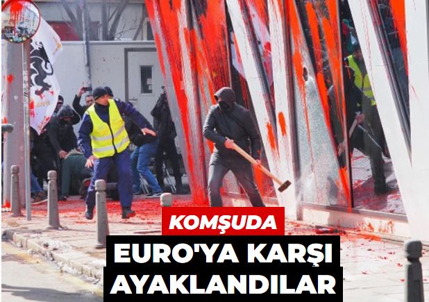 Euro protestosu! AB binasına girmeye çalıştılar