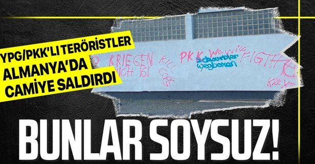 Almanya'da terör örgütü YPG/PKK'lı teröristler tarafından cami duvarına tehdit mesajları yazıldı!