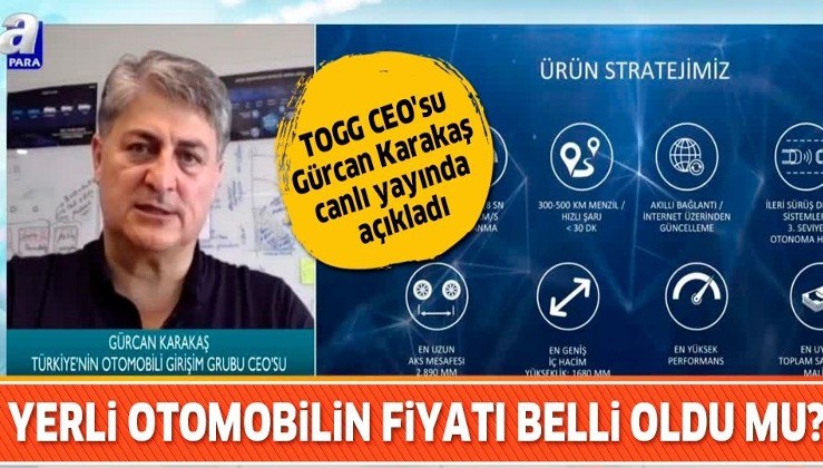 TOGG CEO'su Gürcan Karakaş canlı yayında açıkladı: Yerli otomobilin fiyatı açıklandı mı?