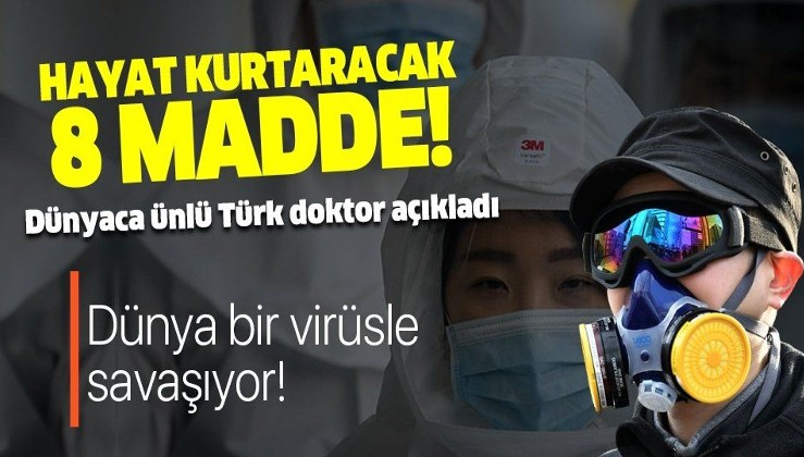 Corona virüsünden korunma yolları! Dünyaca ünlü doktor Mehmet Öz açıkladı!.