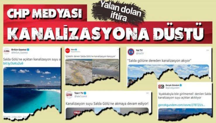 CHP yandaşı medyanın 'Salda Gölü'ne kanalizasyon akıyor' haberleri yalan çıktı!