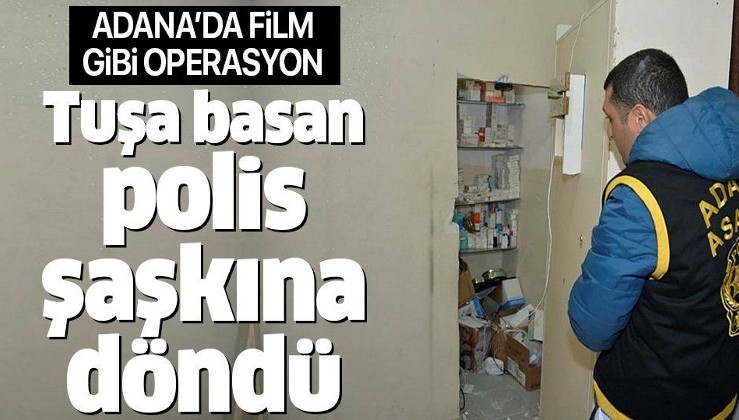 Adana'da kaçak hastaneye baskın! Duvardaki tuşa basan polis ekipleri şaşkına döndü.