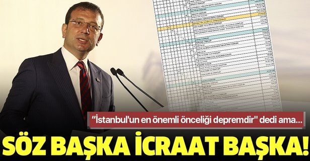 “İstanbul'un en önemli önceliği depremdir" diyen İBB Başkanı Ekrem İmamoğlu deprem bütçesini yüzde 65 düşürdü!
