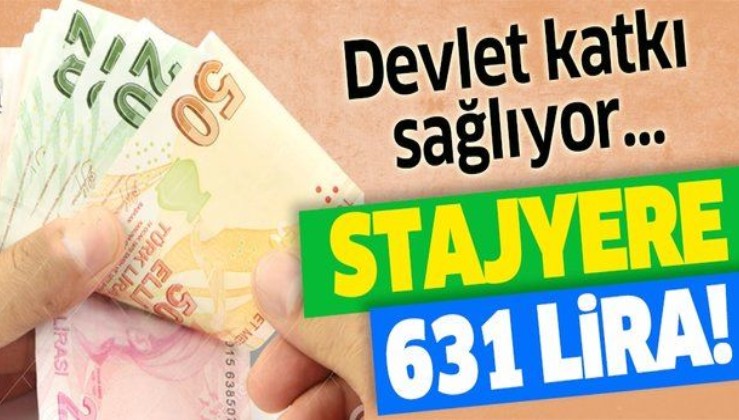 Stajyere 631 lira! 420 lira devlet katkısı