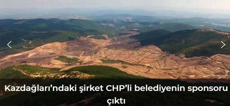 Kazdağları’ndaki şirket CHP’li belediyenin sponsoru çıktı