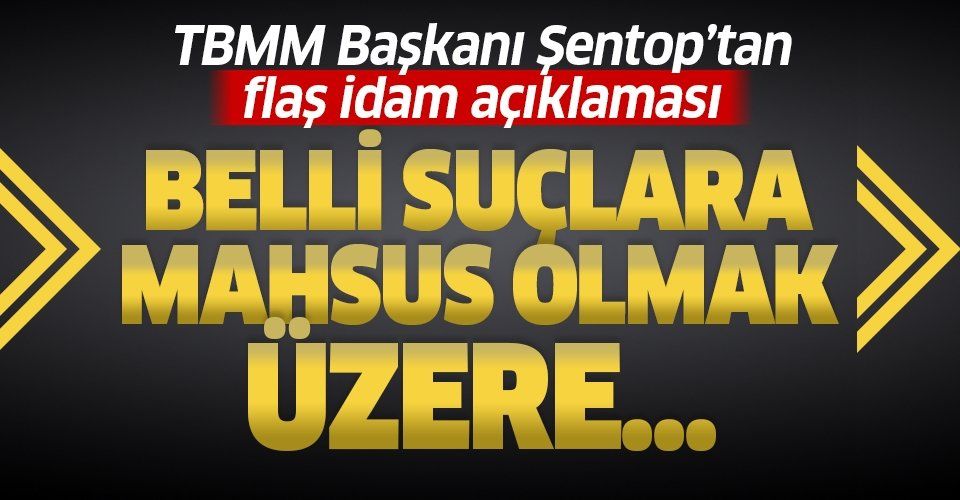Son dakika: TBMM Başkanı Mustafa Şentop'tan flaş idam cezası açıklaması