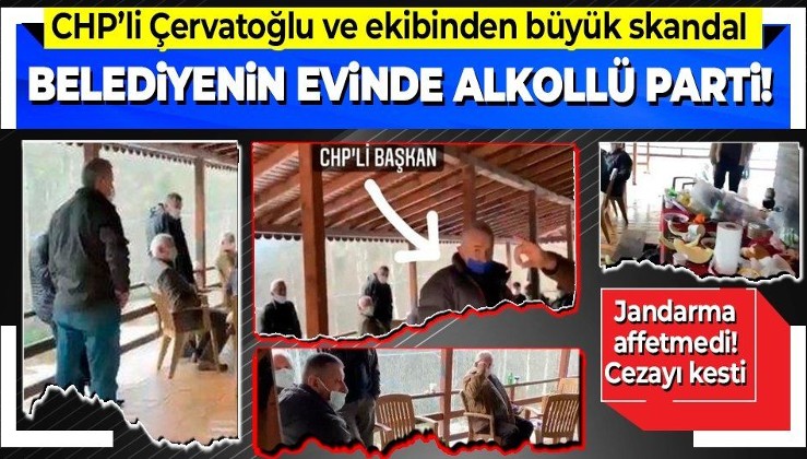 CHP’li Ercüment Şahin Çervatoğlu ve ekibinden belediyeye ait yayla evinde alkollü yılbaşı partisi! Jandarma cezayı kesti...