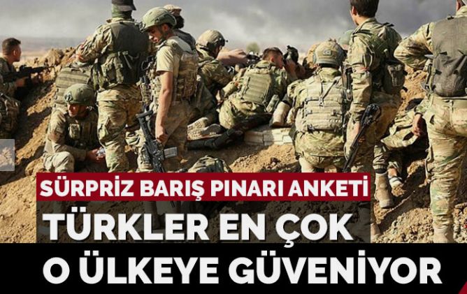 Türkler Barış Pınarı Harekatı’nda en çok hangi ülkeye güveniyor?