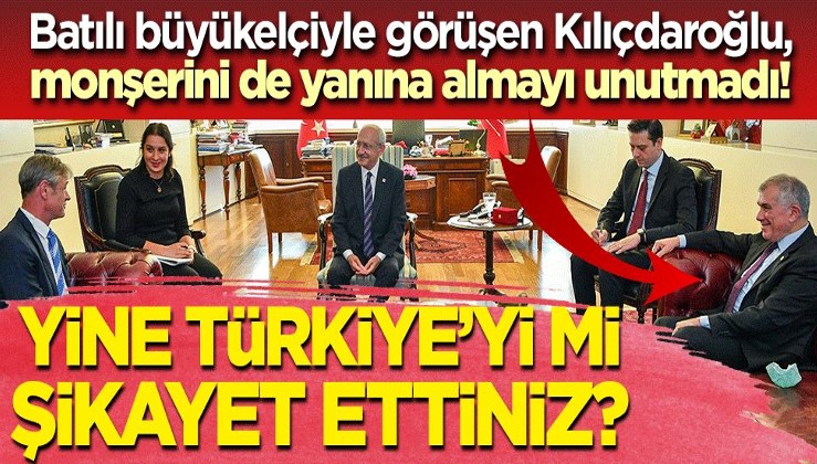 Batılı büyükelçiyle görüşen Kılıçdaroğlu, monşerini de yanına almayı unutmadı!