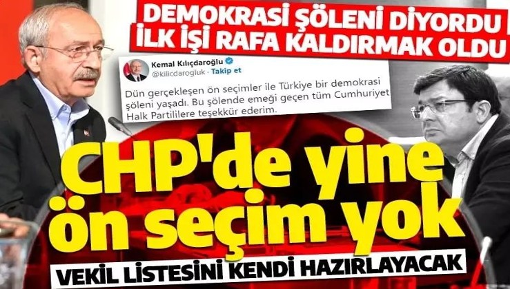 Kılıçdaroğlu tüm yetkileri aldı vekil listesini kendi yapacak