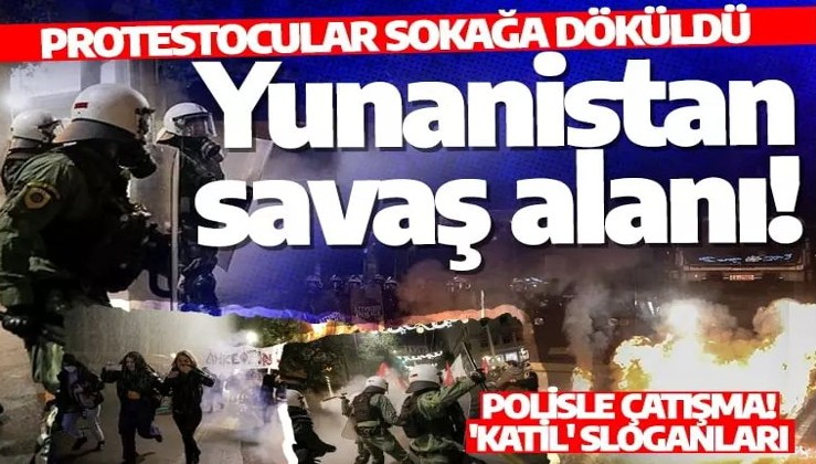 Yunanistan savaş alanı! Protestocular sokağa döküldü, polis ile çatıştı