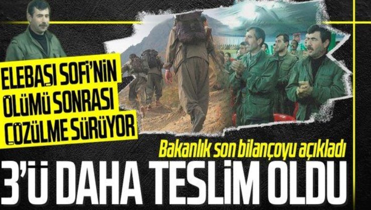 SON DAKİKA: Bakanlık açıkladı! PKK'da çözülme sürüyor: 3 örgüt üyesi daha teslim oldu
