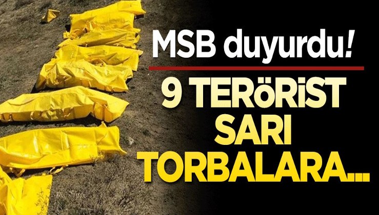 MSB açıkladı! 9 terörist sarı torbalara…