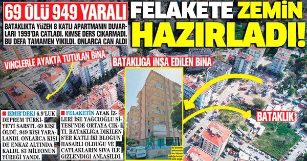 İzmir'de bataklığa dikilen Yağcıoğlu Apartmanı felakete zemin hazırladı