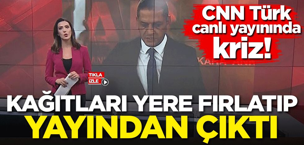 CNN Türk canlı yayınında kriz! Kağıtları yere fırlatıp yayından çıktı