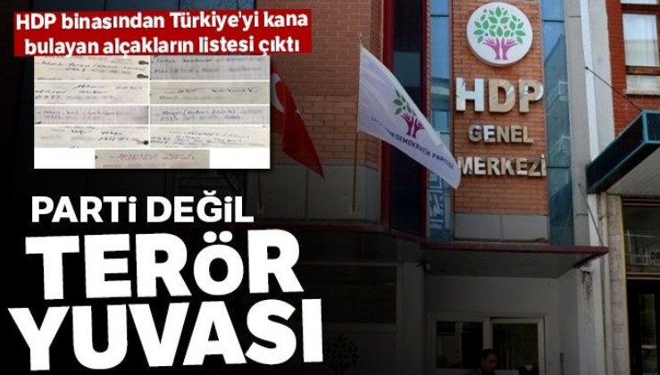 HDP binasında ele geçirilen ajandadan birçok saldırının faili teröristlerin ve yakınlarının bilgileri çıktı