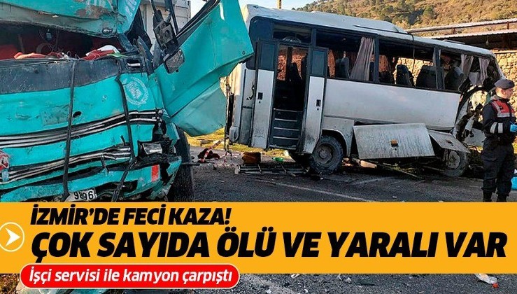 Son dakika: İzmir'de feci kaza! İşçi servisi ile kamyon çarpıştı: 4 ölü, 8 yaralı.