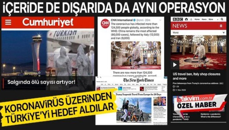 Hepsi Koronavirüs salgını üzerinden Türkiye'yi hedef aldı! Cumhuriyet, NYT, BBC ve CNN'den büyük skandal.