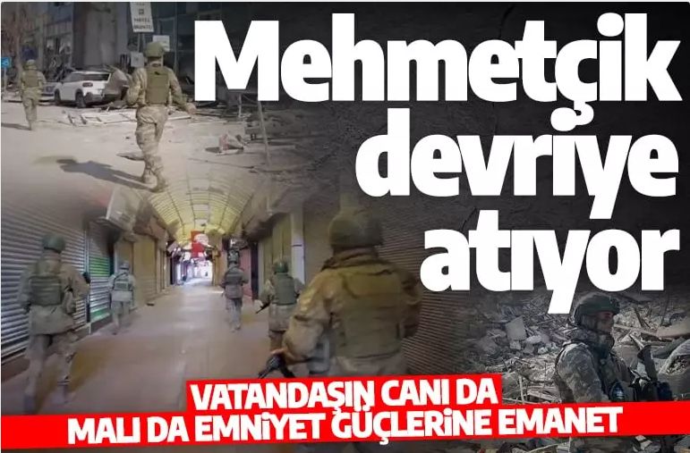 Mehmetçik deprem bölgesinde 7/24 güvenliği sağlıyor! Vatandaşın malı ve canı onlara emanet