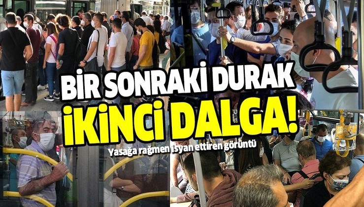 İmamoğlu yönetemiyor: İstanbul'da pes dedirten görüntüler! Koronavirüs yasağına rağmen metrobüsler tıklım tıklım