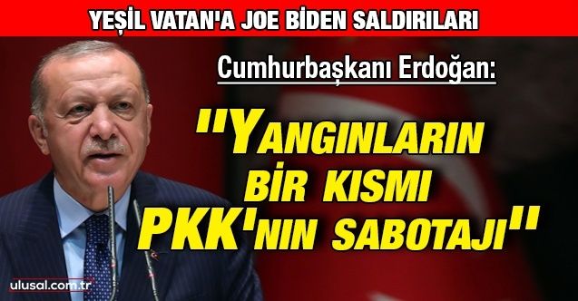Cumhurbaşkanı Erdoğan: ''Yangınların bir kısmı PKK'nın sabotajı''