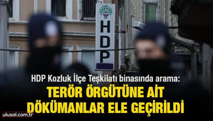 HDP Kozluk İlçe Teşkilatı binasında arama: Terör örgütüne ait dökümanlar ele geçirildi