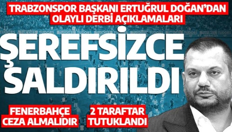 Trabzonspor Başkanı Ertuğrul Doğan açıklama yapıyor