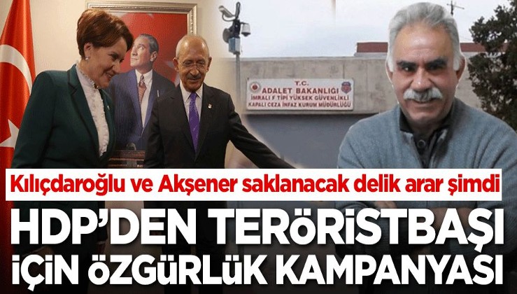 Kılıçdaroğlu ve Akşener saklanacak delik arar şimdi! HDP'den teröristbaşı için özgürlük kampanyası