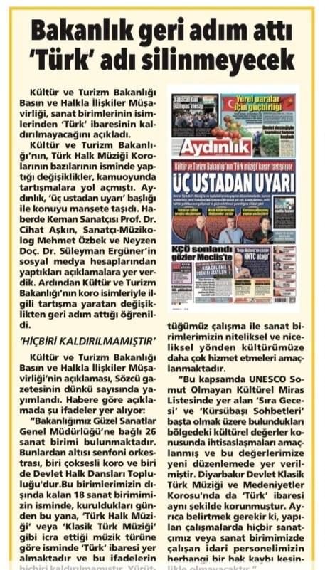 Kültür ve Turizm Bakanlığı yalanladı: Türk ibaresi kaldırılmadı, kaldırılmayacak.