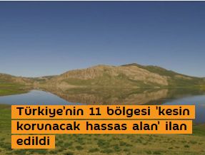 Türkiye'nin 11 bölgesi 'kesin korunacak hassas alan' ilan edildi