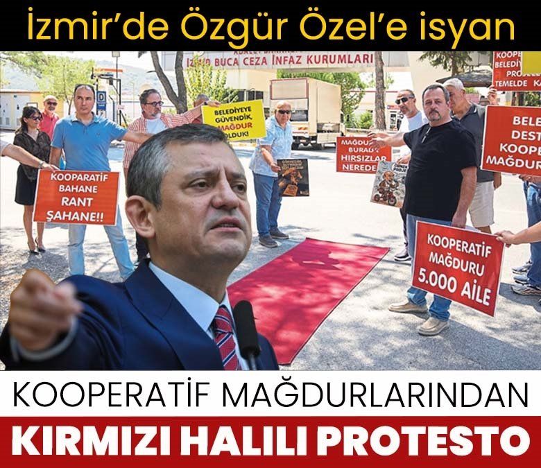 Kooperatif mağdurlarından kırmızı halılı protesto