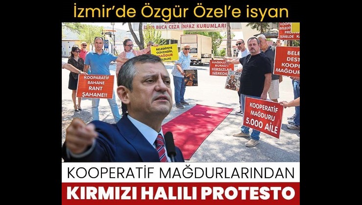 Kooperatif mağdurlarından kırmızı halılı protesto