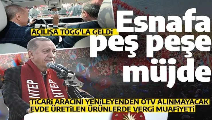 Son dakika: Cumhurbaşkanı Erdoğan'dan esnafa vergi muafiyeti ve ÖTV müjdesi!