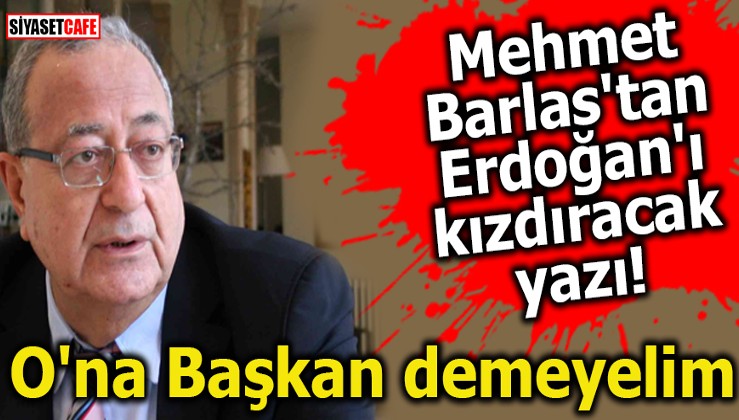 Mehmet Barlas'tan Erdoğan'ı kızdıracak yazı! O'na Başkan demeyelim