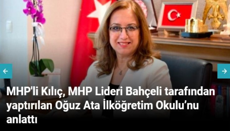 MHP'li Kılıç, MHP Lideri Bahçeli tarafından yaptırılan Oğuz Ata İlköğretim Okulu’nu anlattı