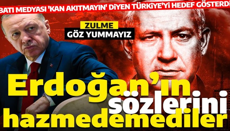 Katil İsrail'in yanında duran Batı medyası Erdoğan'ı hedef aldı!