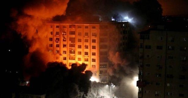İsrail, Gazze'de sivillerin ve basına ait ofislerin olduğu 9 katlı binayı bombaladı