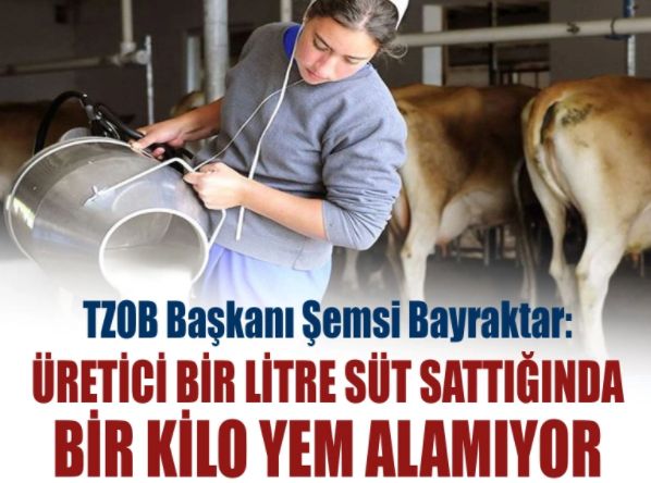 TZOB Başkanı Bayraktar: Üretici bir litre süt sattığında bir kilo yem alamıyor