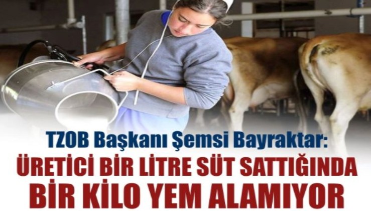 TZOB Başkanı Bayraktar: Üretici bir litre süt sattığında bir kilo yem alamıyor