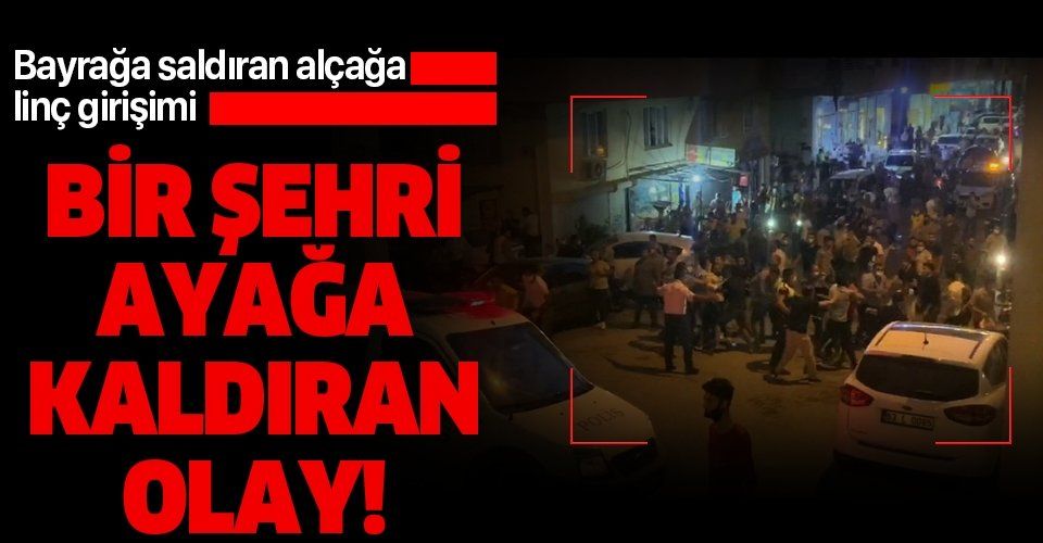 Şanlıurfa'da Türk bayrağını indirmeye çalışan şahsa linç girişimi