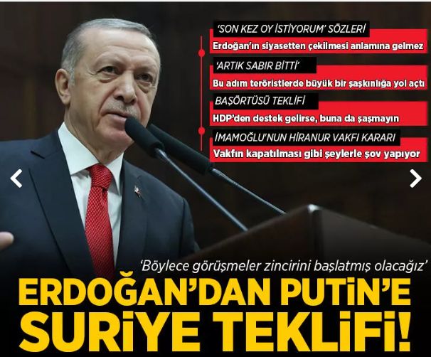 Erdoğan'dan Putin'e "SuriyeTürkiyeRusya" teklifi!